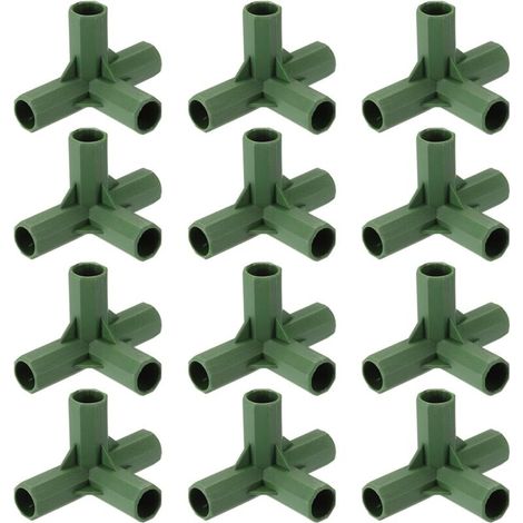 Lot de 12 connecteurs de cadre de serre de 16 mm pour raccord de tuyau, connecteurs de cadre à 4 voies pour treillis, crème solaire, abri de jardin, piquets de plantes et cadres de serre (1/5)