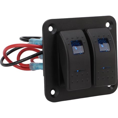 Panneau 2 Interrupteurs à Bascule IP65 Étanche 12-24V Protection Multiple Universel pour Bateau Voiture (1/5)
