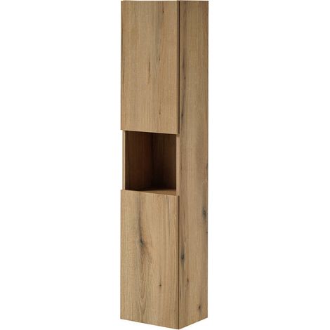Colonna da bagno con 2 ante 30 x 140 x 25 cm effetto rovere 030009291