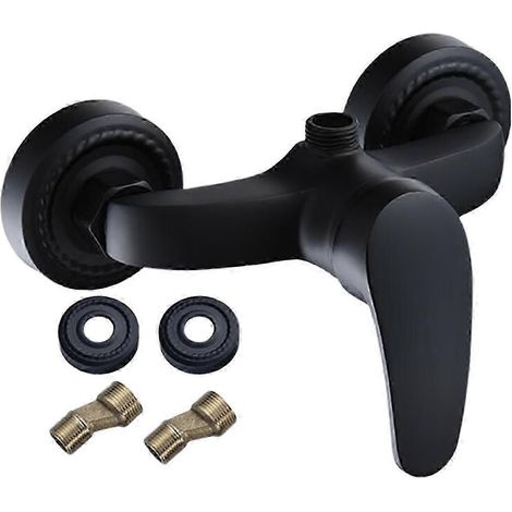 Mitigeur de douche mural Simplicity en laiton noir. (1/4)