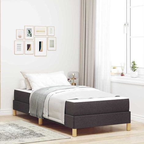 Boxspringbett mit Matratze Dunkelbraun 80 x 200 cm Stoff