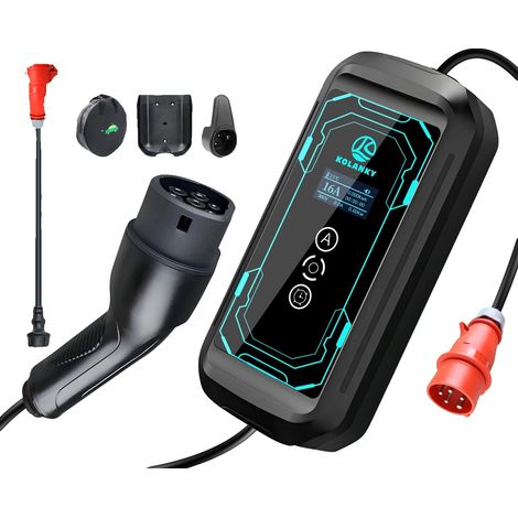 Cargador portátil para vehículos eléctricos, 11 kW de potencia, control inalámbrico, F1-11kw (1/2)