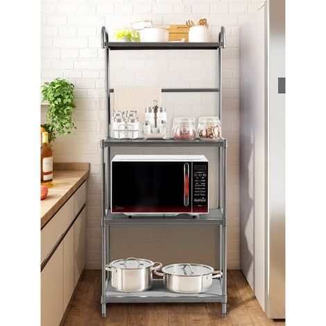Mensola da cucina 4 ripiani regolabile porta microonde mensola per uso domestico mensola in piedi