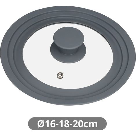 Couvercle universel en silicone pour casseroles et poêles de 16, 18 et 20 cm (1/5)