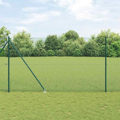 Zaunpfosten Grün 25 x 1,6 m (16 x 16 mm Netz) Stahl und PVC