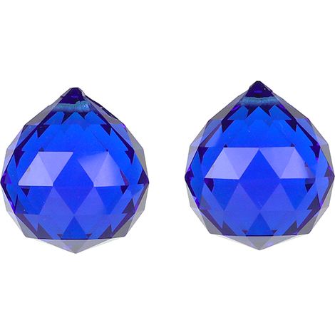 Lot de 2 boules lumineuses en cristal coloré - 40 mm, bleu moyen (1/5)