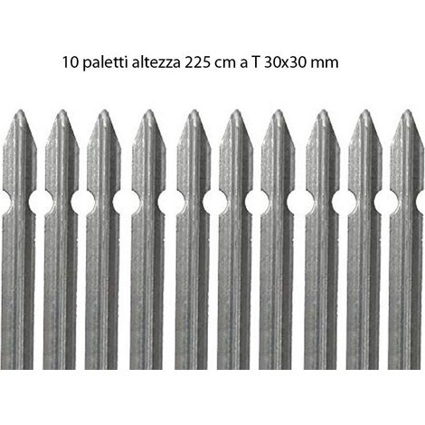 PALETTO PER RECINZIONI ZINCATO H cm.225 mm.30x30x3 10 PZ (1/2)