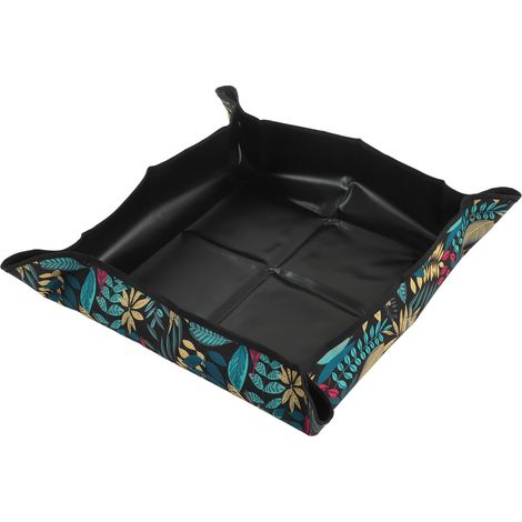 Tapis de rempotage pliable en tissu Oxford pour fleurs, bonsaïs et plantes succulentes, idéal pour l'entretien des plantes d'intérieur et d'extérieur (vert). (1/5)