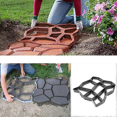 Moules à pavés pour allées de jardin familiales, moules noirs pour bandes de roulement de chaussée, pavés en béton (1/5)