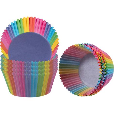 200 Pcs moule à Muffin emballage de Cupcake boîte de papier arc-en-ciel tasses de Muffin doublée cuisson de Dessert