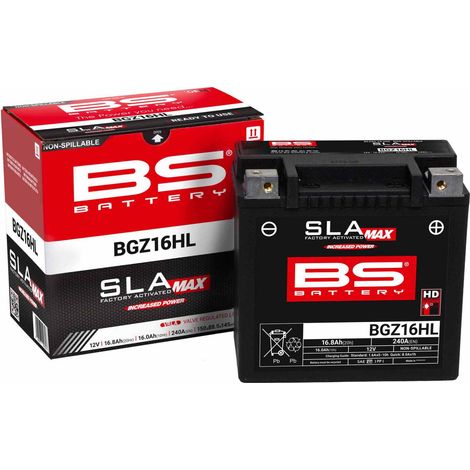 BS 2024/11 BATTERIA BGZ16HL MAX (FA) (YTX14HL,YTX14L,YTX14L-BS) 12V 16AH 150X88,5X145 SENZA MANUTENZIONE - A CORRENTE ALLAGATA (CORRENTE DI AVVIAMENTO AUMENTATA) (240A) (HARLEY-DAVIDSON) (4)