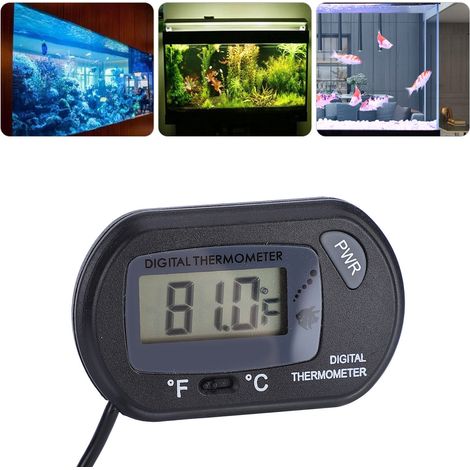 Thermomètre numérique noir pour aquariums avec écran LCD (1/5)