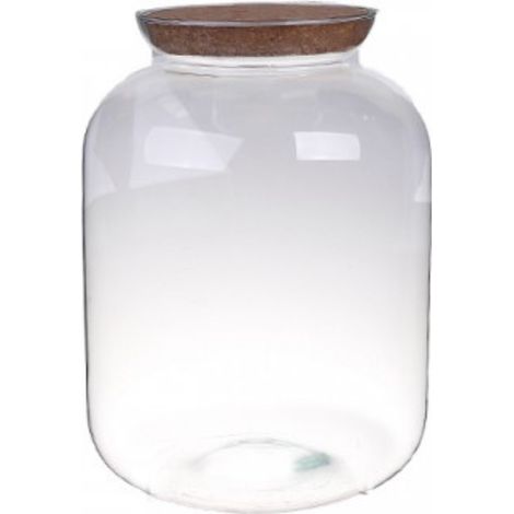 Bonbonne en verre 25cm – Hauteur 31cm – Bouchon hermétique – Pour terrarium ou décoration intérieure – Naturalys
