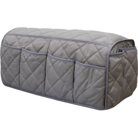 Organizer für Sofa-Armlehnen, Stuhl-Organizer, rutschfeste Aufbewahrungstasche, kompatibel mit Tablet, Handy, Buch, Zeitschriften, TV-Fernbedienung (grau)
