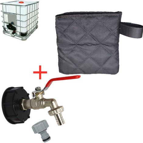 Accessoires de baril de tonne connecteur de baril de tonne IBC connecteur de robinet de mamelon de bec en laiton de baril de tonne-laiton S60 6 mamelon de robinet à 4 points variable + couvercle d'is (1/2)
