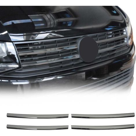Moulure de Grille de Calandre Compatible avec VW T6 Transporter Caravelle 2015-2019 Pre-FL Garniture Baguette de Calandre en Acier Inoxydable Argent Foncé (1/5)