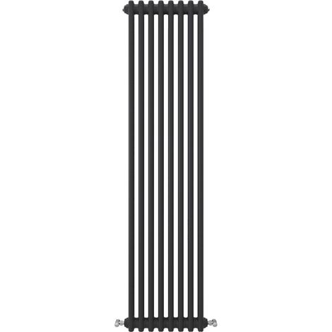 Acezanble Vertical Traditional Cast Iron Style Radiator 1500x380mm 3 Column Black