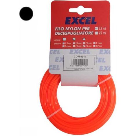 Hilo de nylon redondo de 2,0 mm de diámetro, 15 metros, Excel 04916