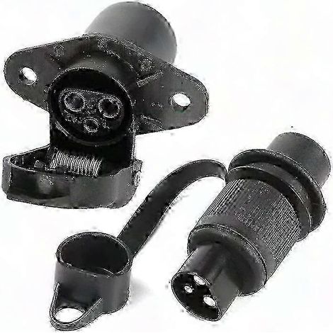 Fiche mâle et femelle 3 broches agricole, prise 12V pour tracteur et véhicule agricole, double connecteur 3 pins étanche (1/4)