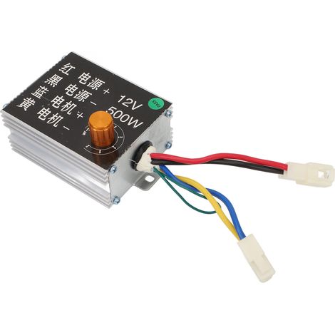 Contrôleur de vitesse pour moteur à balais 12 V 500 W avec chaîne 410, pignon 13 dents et interrupteur de rembobinage 20 A (1/5)