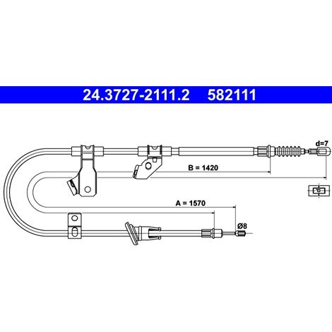 Tirette à câble, frein de stationnement ATE 24.3727-2111.2 MITSUBISHI MR955260