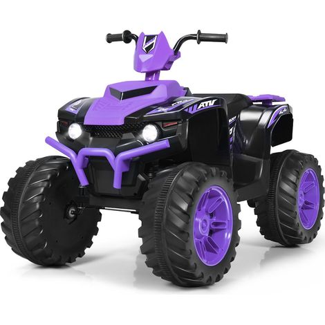 Set di quad elettrici 104 x 67 x 74 cm per bambini dai 3 ai 7 anni con musica e avvio lento in PP viola 200018214