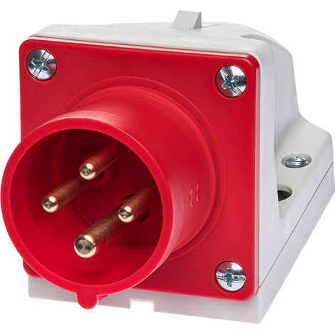 Socle de prise mâle 3P+T 16A étanche IP44 ou IP67 - Étanche IP67 ou IP44 - IP44 - Embase mâle inclinée 3P+T - 16A - 380V (1/5)