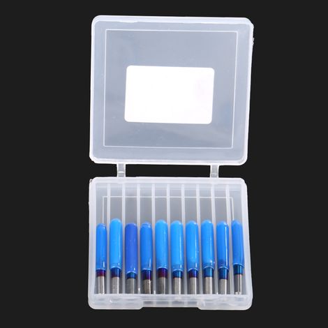 10-teilige Box 3,175 Blau beschichtetes Wolframstahl-Gravierwerkzeug CNC-Schnitzwerkzeug (10° 0,4) (1/5)