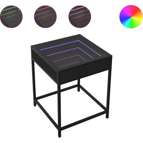 Maison Exclusive - Nachttisch mit Infinity-LED Schwarz 40x40x51 c