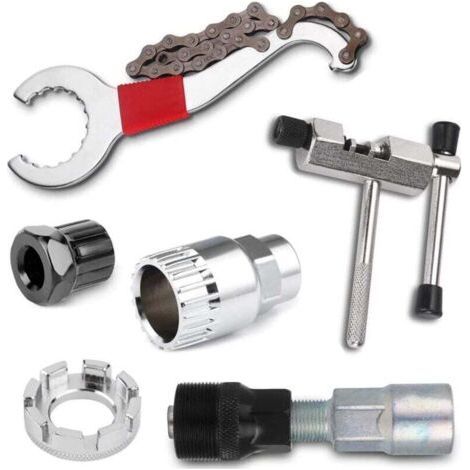 Pack of 6 Durable Multi-Function Bicycle Cassette Removal Tool Bicycle Repair Tool Kit for Crank Chain Axle Removal (1/5)