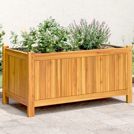 Pflanzkübel mit Einlage 80x42x40 cm Massivholz Akazie vidaXL (1/3)