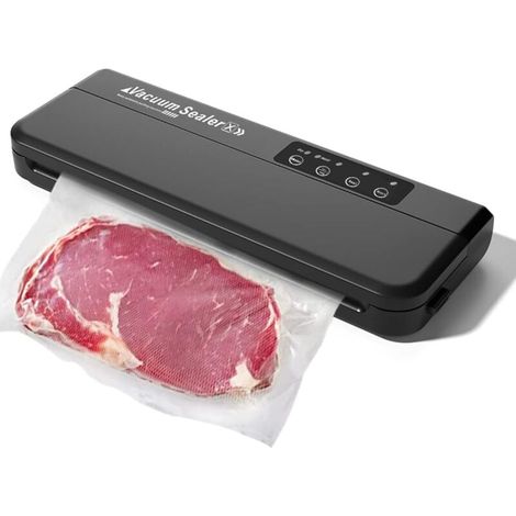 Machine sous Vide Electrique Alimentaire 360W Aliments Secs et Humides Appareil de Mise sous Vide -60 kpa avec Fonction d'impulsion Inclus 10 pcs Sacs sous Vide pour Viandes Légumes Fruits etc (1/4)
