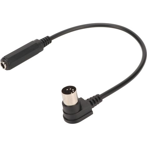 Câble Adaptateur 6.35mm Femelle vers MIDI 5 Broches Mâle à 90 Degrés pour Connexion Audio (1/5)