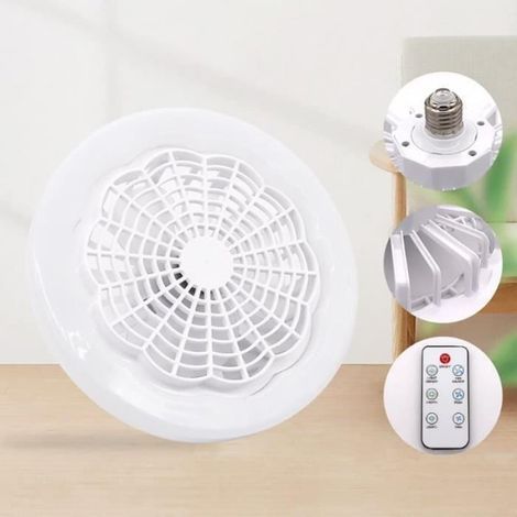 Deckenventilator mit Licht und Fernbedienung, stufenlos dimmbares Licht, flache Deckenventilatorleuchte, E27 LED (1/5)