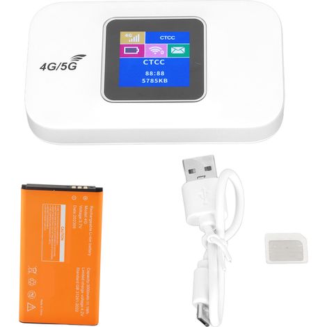 Routeur WiFi 4G 150Mbps avec fente pour carte SIM micro, support jusqu'à 8 utilisateurs, écran LED, point d'accès mobile pour Europe, ordinateur portable, téléphone et PC. (1/5)