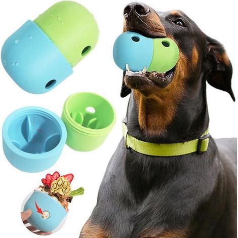 Jouet interactif pour chien et chat, boule à fuite, bol à alimentation lente pour chiot, Puzzle, nettoyage des dents (1/4)