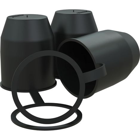 Protezione per sfera di traino con anello elastico, tappo di protezione per sfera di traino, nero: kit da 3 pezzi