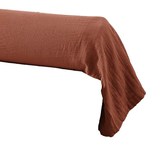 OUREA - Taie de Traversin 43x185cm Gaze de Coton Terracotta (1/3)