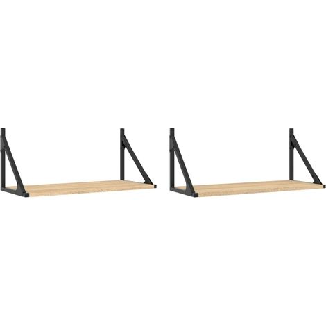 Maison Exclusive - Wandregale 2 Stk. Sonoma-Eiche 60x25x25,5 cm H (1/5)