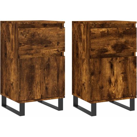 Aparador buffet cómoda armario mueble organizador cocina salón salón juego de 2 40 x 35 x 70 cm madera contrachapada marrón 020036726