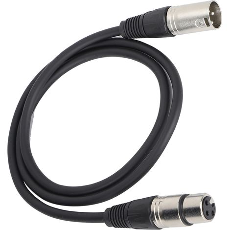 3-poliges XLR-Mikrofonkabel (Stecker auf Buchse, symmetrisch) für Studioaufnahmen und Live-Beschallung, schwarz, 1 m / 3,3 ft (1/5)