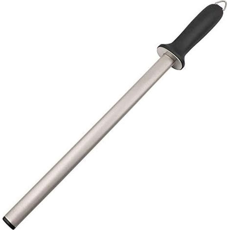 Tige d'affûtage diamant 25,4 cm, tige d'affûtage diamant en acier au carbone, tige d'affûtage de couteau de chef professionnel, acier pour couteaux ménagers (1/5)