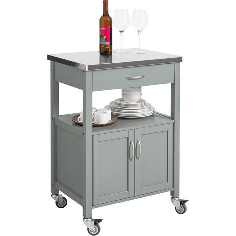 SoBuy Carrello cucina, carrello da servizio colore:Grigio, FKW22-HG