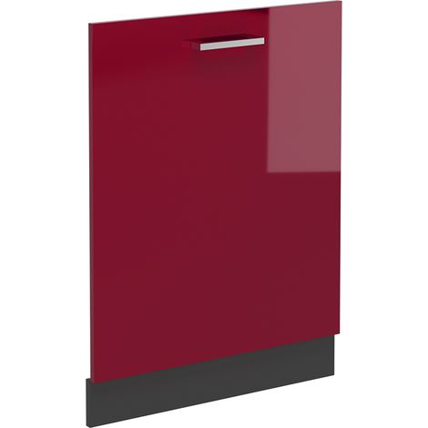 Coperchio per lavastoviglie R-Line, Rosso bordeaux lucido, 60 cm senza piano di lavoro, Vicco