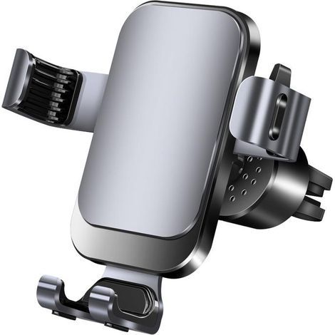Support téléphone voiture argent 3-en-1, support universel portable pour iPhone et smartphones, fixation GPS auto, support de tableau de bord, orientable, robuste (1/5)