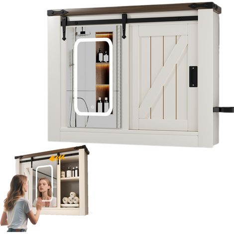 ARMOIRE MURALE DE SALLE DE BAIN NOIR MAT, STRUCTURE ENTIÈREMENT EN FER FORGÉ, AVEC COMPARTIMENT DE RANGEMENT, RÉGLABLE (1/5)