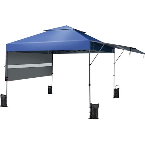 Tienda de protección solar tienda de campaña con dosel emergente 300 x 537 x 270-290 cm azul