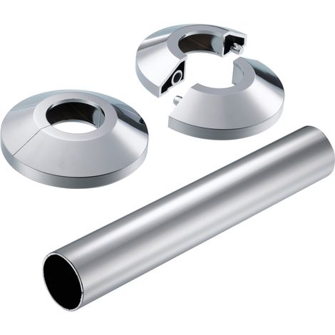 Jeu de 2 rosaces et 1 tube X-tra - Chromé - Danfoss 013G3133