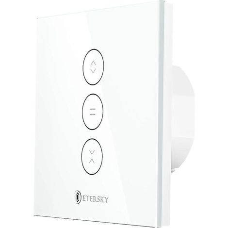 Intelligenter 2,4-GHz-WLAN-Vorhangschalter – Touch-Bedienung – Kompatibel mit Alexa und Google Home – Integrierter Timer – Schwer entflammbares ABS