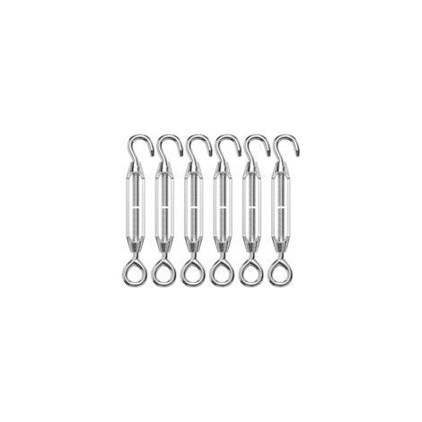 6 Morceaux Tendeur Grillage, Tendeur Câble Filetés en Acier Inoxydable, Tendeurs Voile Ombrage Fil en Acier, Ridoir Robuste pour Câble, pour Les Clôtures de Jardin et Le Support des Plantes (1/5)